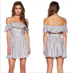 The Jetset Diaries Striped Off the Shoulder Dress